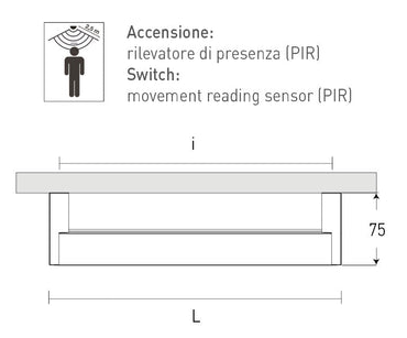 Bara haine iluminare LED Antracit, 536mm, Diviemme