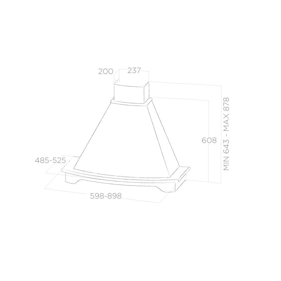 Hotă Albă Coraline Montaj Pe Perete 60cm WH/A/60 T.Grezzo, Elica