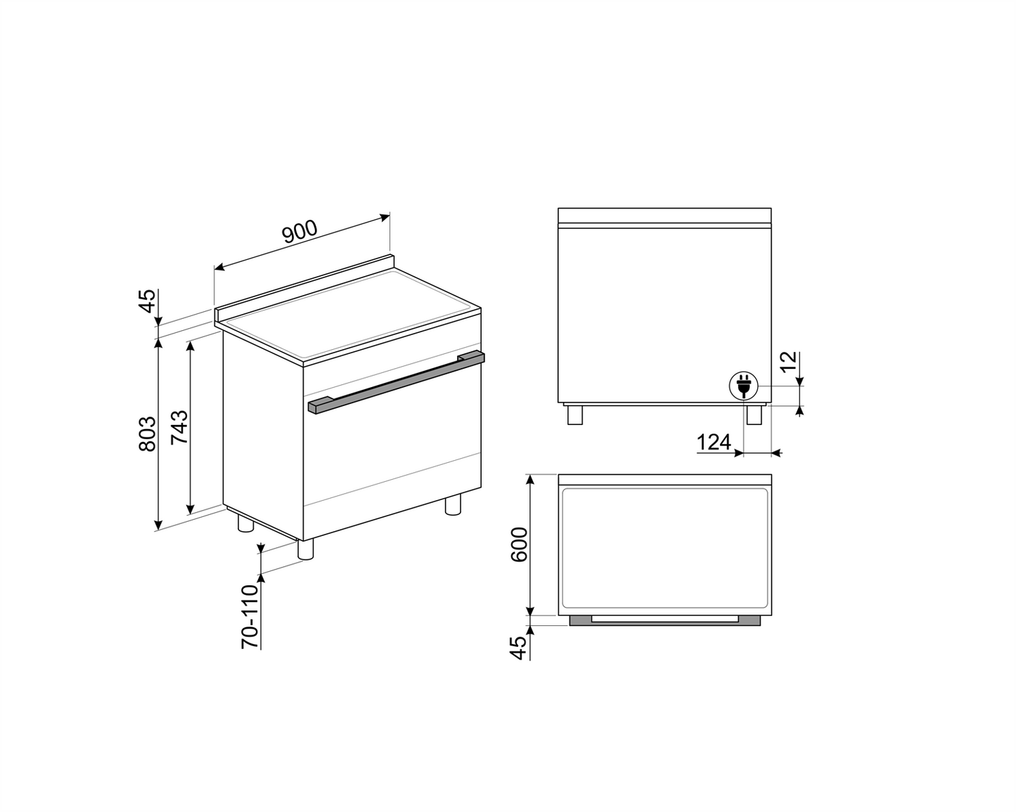 Aragaz Portofino CPF9IPX, Smeg