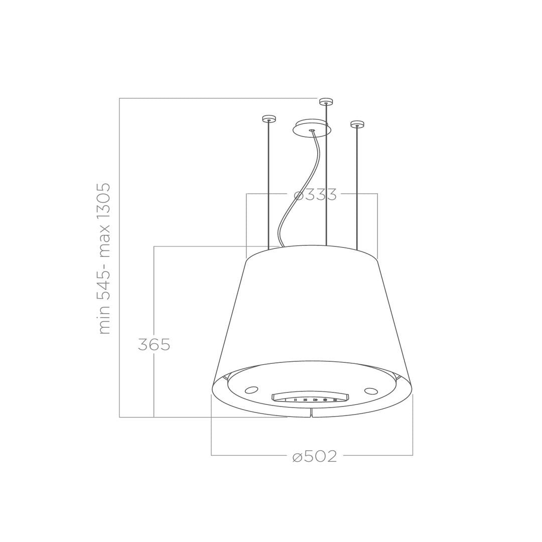 Hotă Albă/Inox Suspendată 50cm EASY UX WH/F/50, Elica