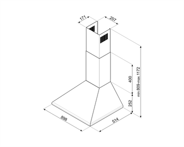 Hotă Universale KSED95PE, Smeg