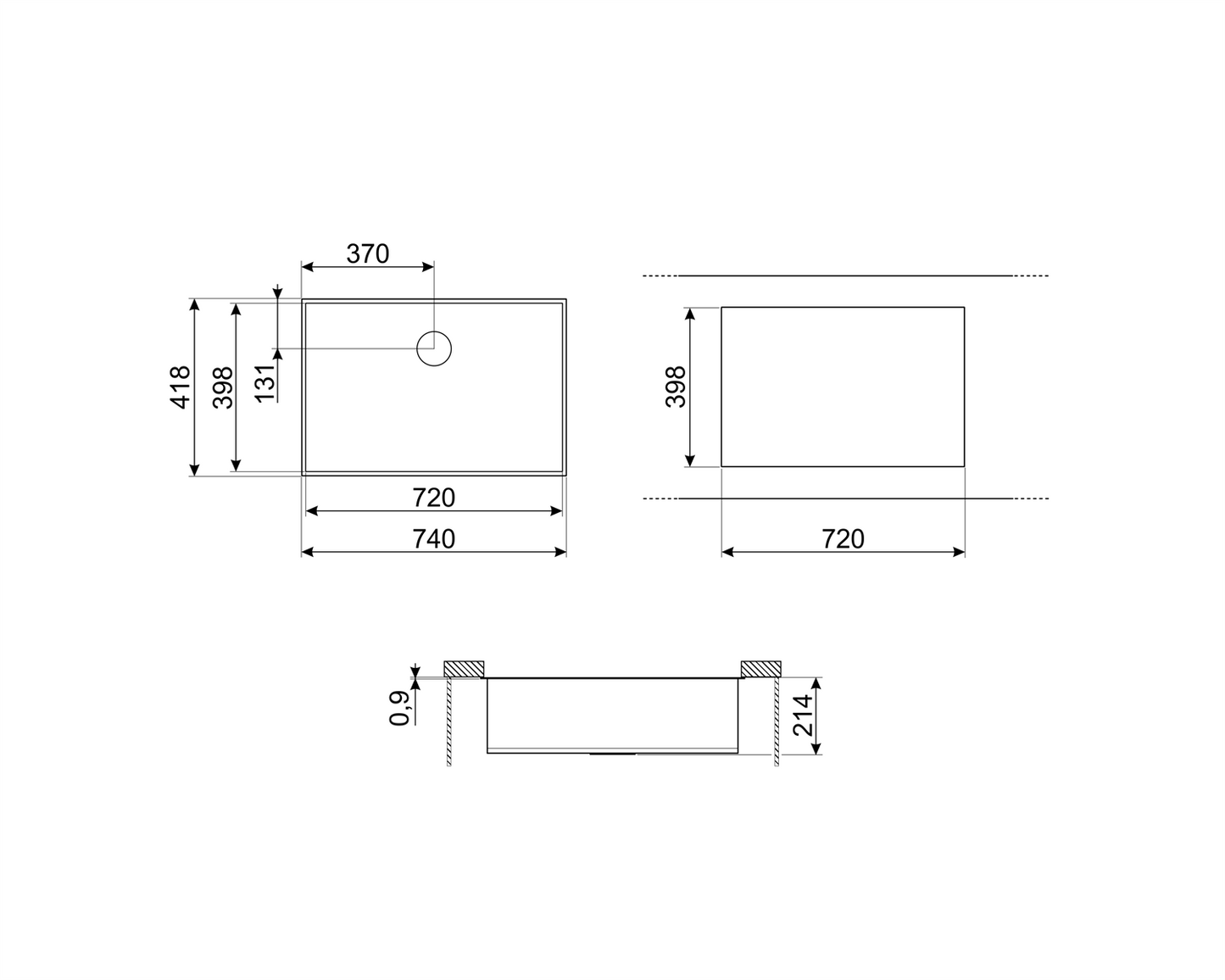 Chiuvetă Universale VSTQ72-2, Smeg