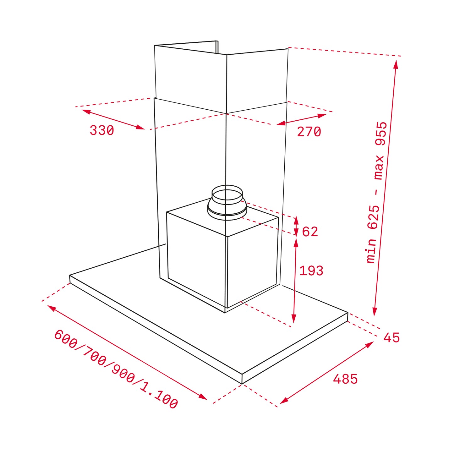 Hota decorativa DLH 986T 90 cm, Teka