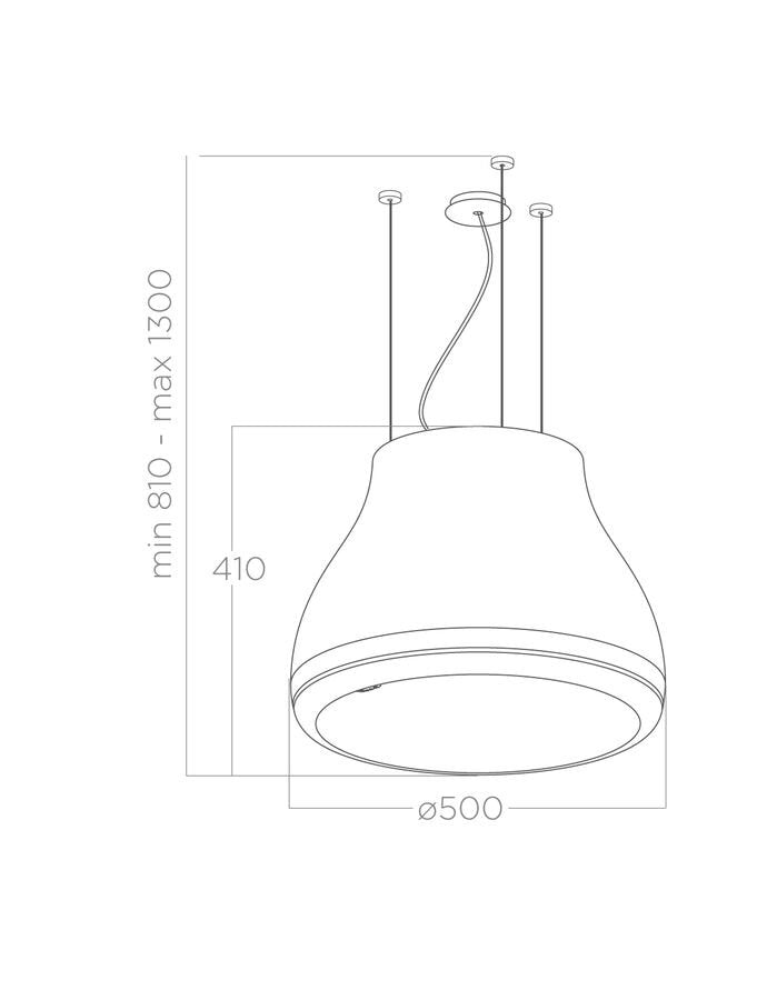 Hotă Gri/Cupru Suspendată 50cm SHINING PELTROX/F/50, Elica