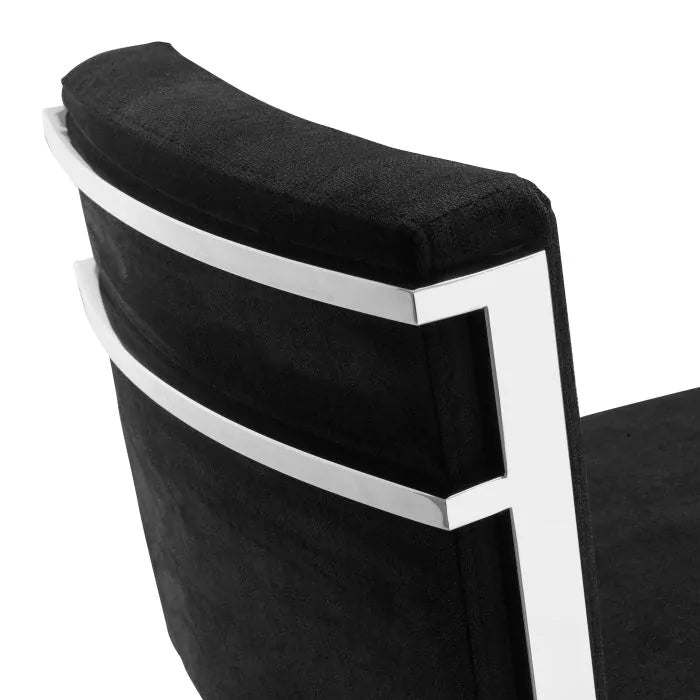 Scaun Stool Scott Black Velvet 110424, Eichholtz