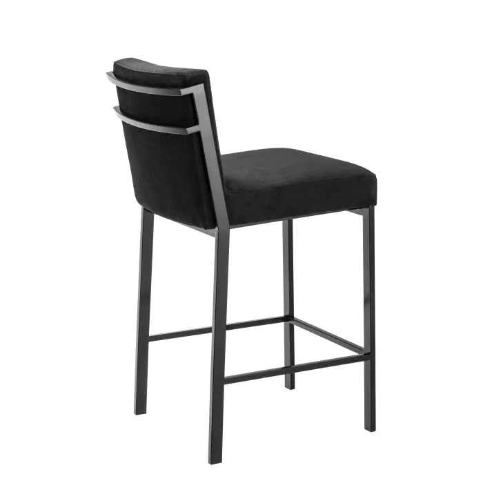 Scaun Stool Scott Black Velvet 110425, Eichholtz