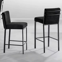 Scaun Stool Scott Black Velvet 110425, Eichholtz