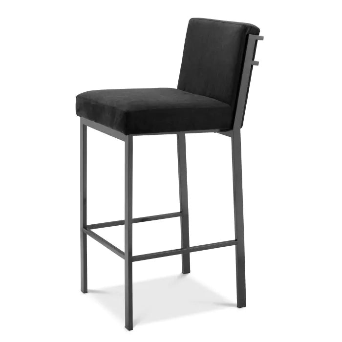 Scaun Stool Scott Black Velvet 110427, Eichholtz