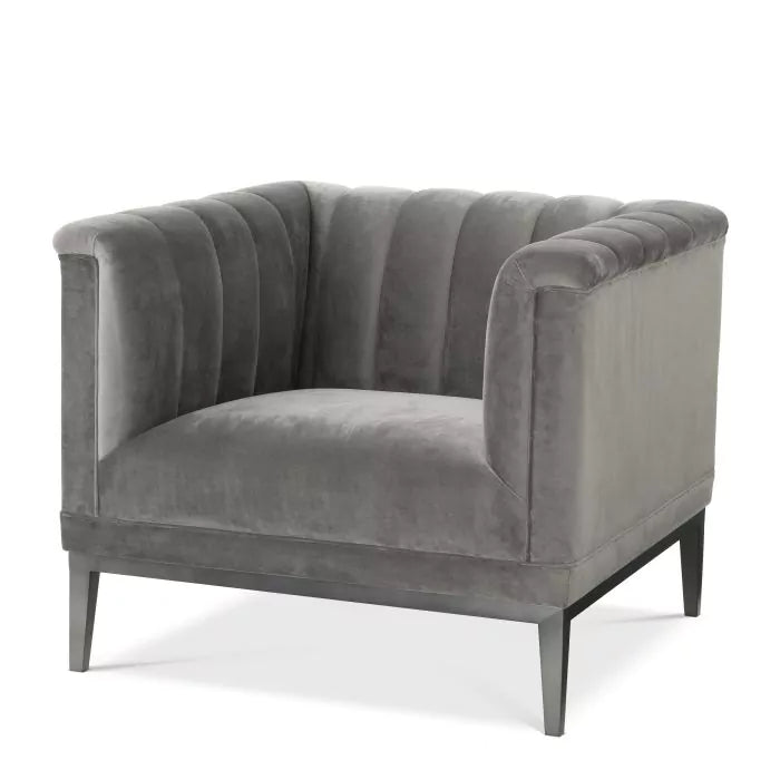 Fotoliu Raffels Roche Porpoise Grey Velvet 111506, Eichholtz