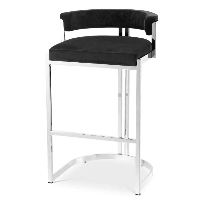 Scaun Stool Dante Savona Grey Velvet 111672, Eichholtz