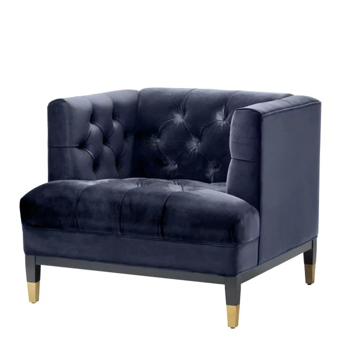 Fotoliu Castelle Savona Midnight Blue Velvet 112514U, Eichholtz