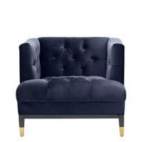 Fotoliu Castelle Savona Midnight Blue Velvet 112514U, Eichholtz