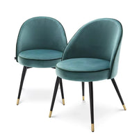 Set Două Scaune Dining Cooper Turquoise Velvet 113123, Eichholtz