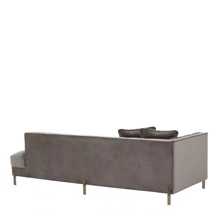 Canapea Lounge Sienna Left Savona Grey Velvet 113386, Eichholtz