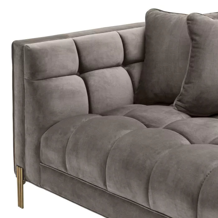 Canapea Lounge Sienna Left Savona Grey Velvet 113386, Eichholtz