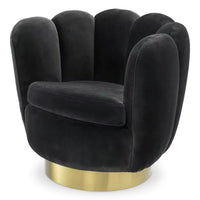 Fotoliu Pivotant Mirage Savona Dark Grey Velvet 113483, Eichholtz