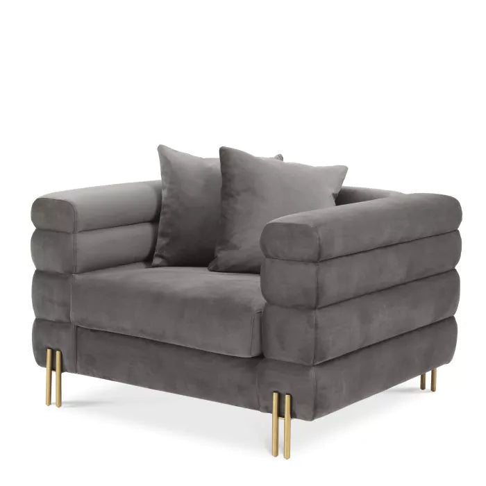 Fotoliu York Savona Grey Velvet 114344 Eichholtz