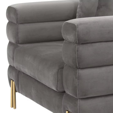 Fotoliu York Savona Grey Velvet 114344 Eichholtz