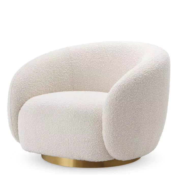 Fotoliu Pivotant Brice Boucle Cream 114429, Eichholtz