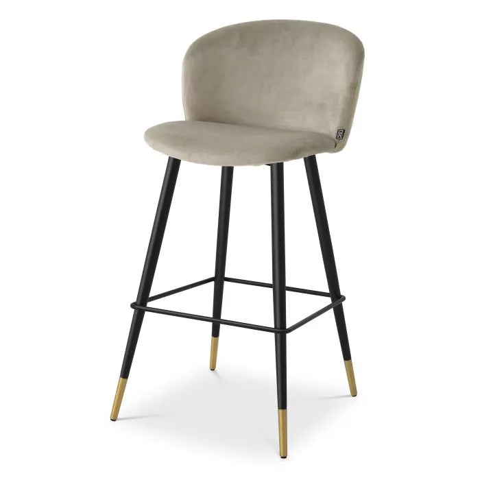 Scaun Stool Volante Roche Beige Velvet 115732, Eichholtz