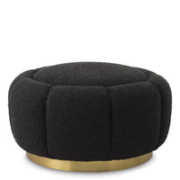 Taburet Ottoman Inger Boucle Black 115778,  Eichholtz