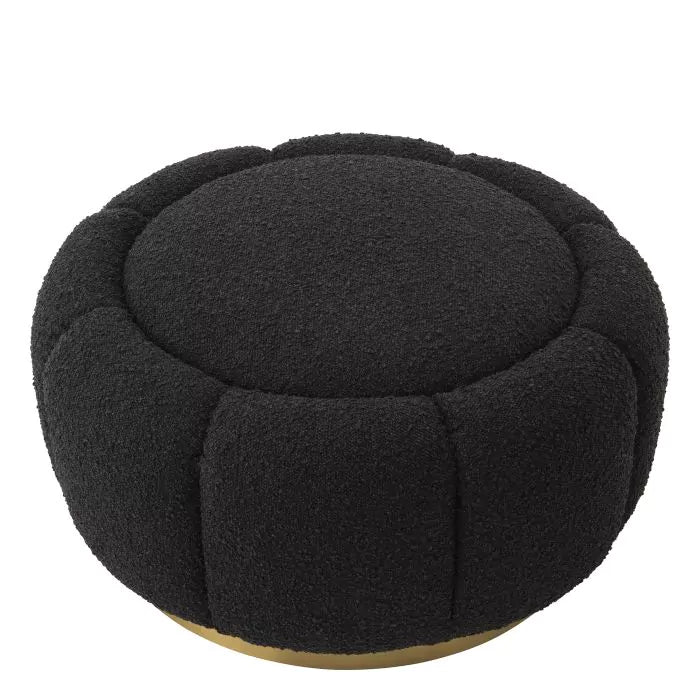 Taburet Ottoman Inger Boucle Black 115778,  Eichholtz