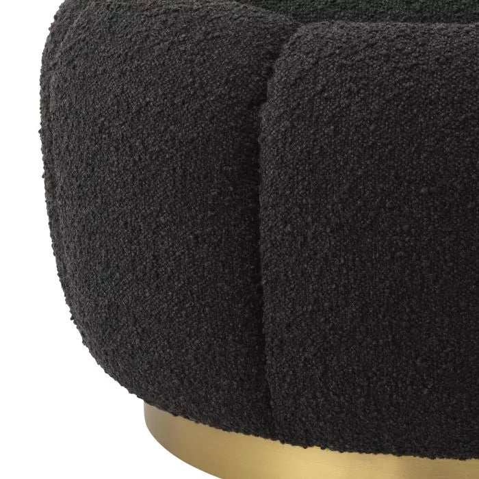 Taburet Ottoman Inger Boucle Black 115778,  Eichholtz