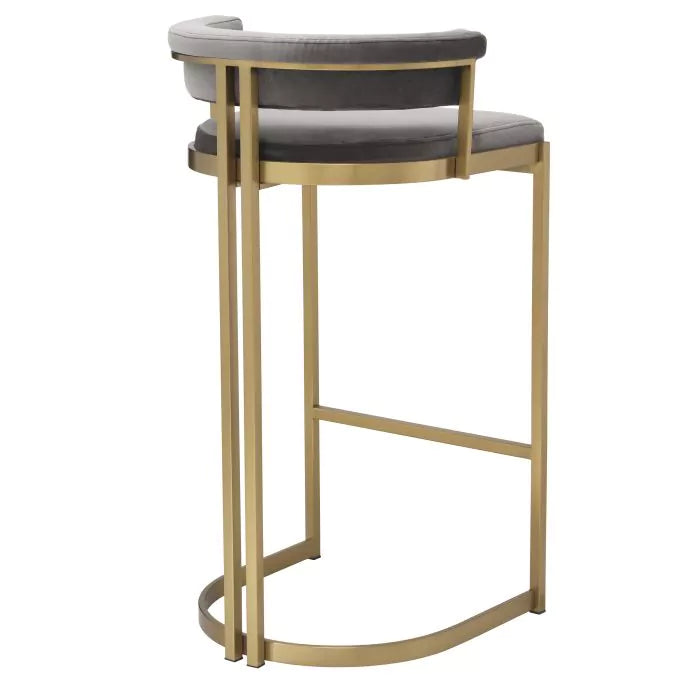 Scaun Stool Dante Savona Grey Velvet 115838, Eichholtz