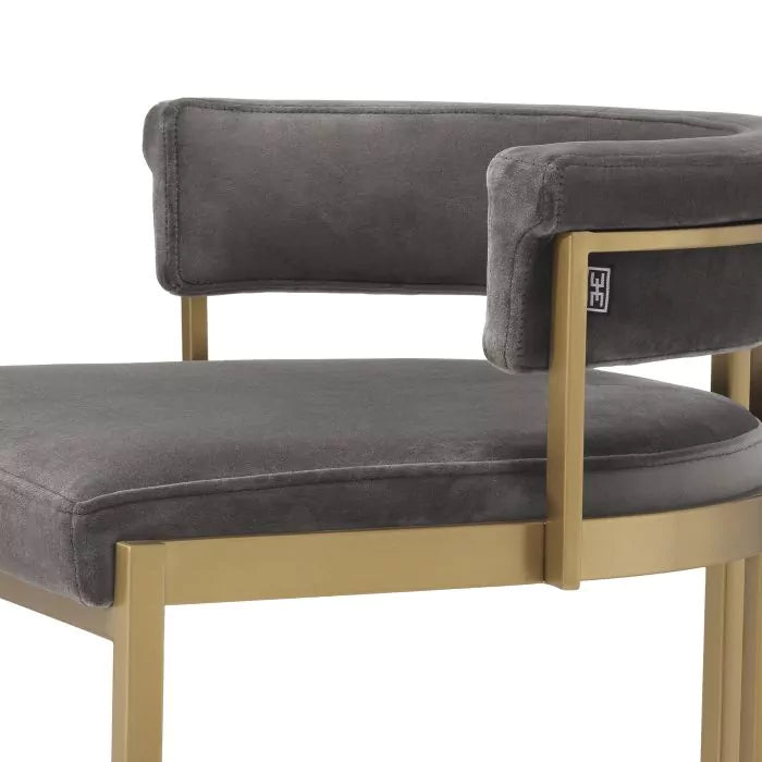 Scaun Stool Dante Savona Grey Velvet 115838, Eichholtz