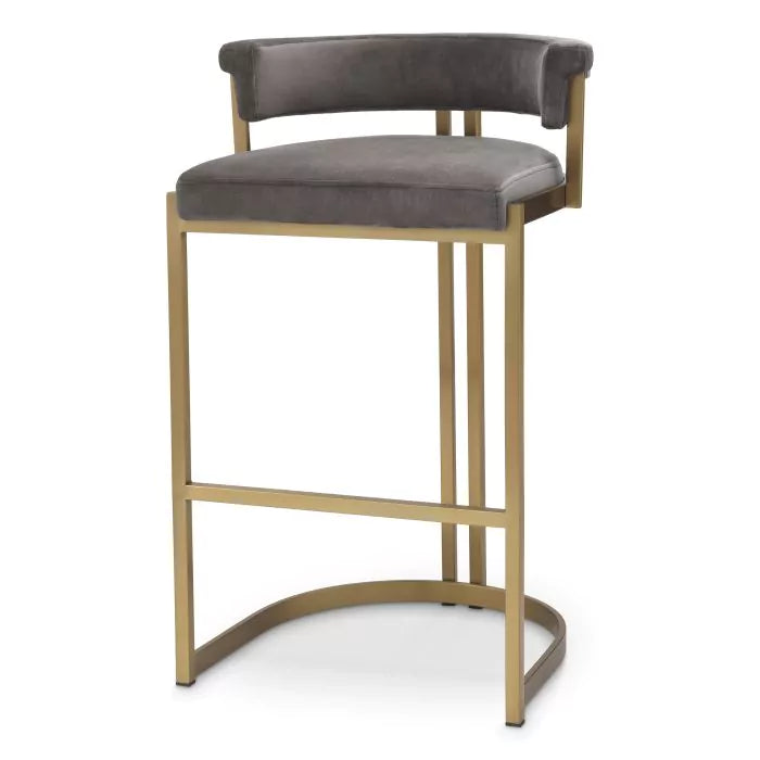 Scaun Stool Dante Savona Grey Velvet 115839, Eichholtz