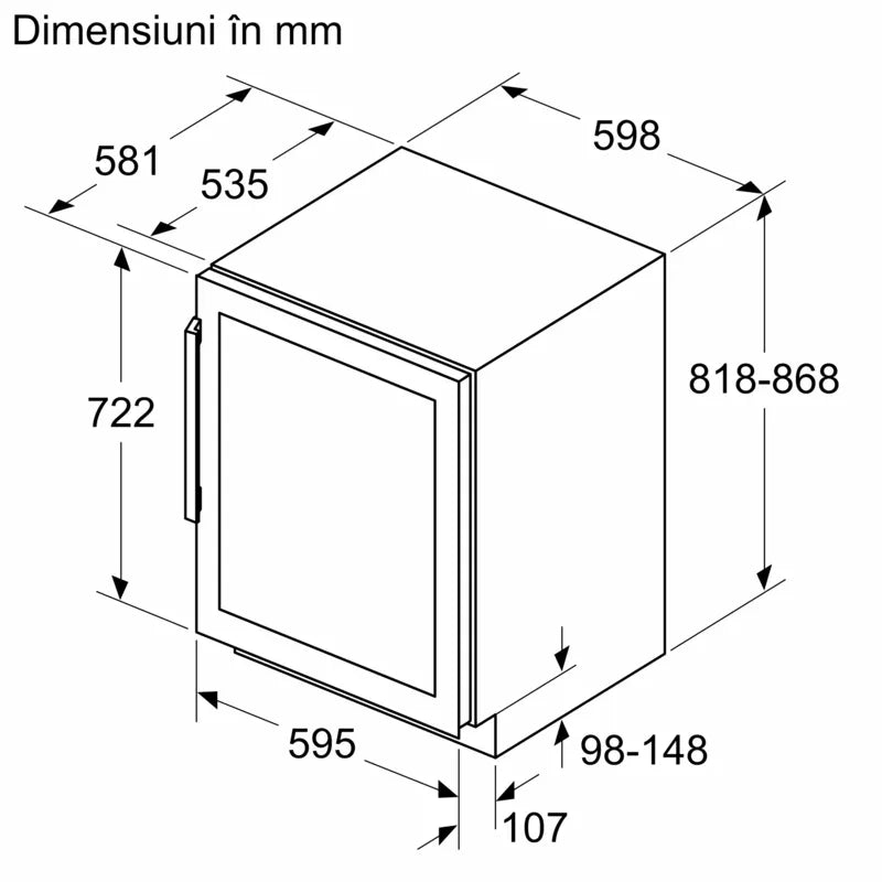 Seria 6 Răcitor de vin încorporabil 82 x 60 cm KUW21AHG0, Bosch