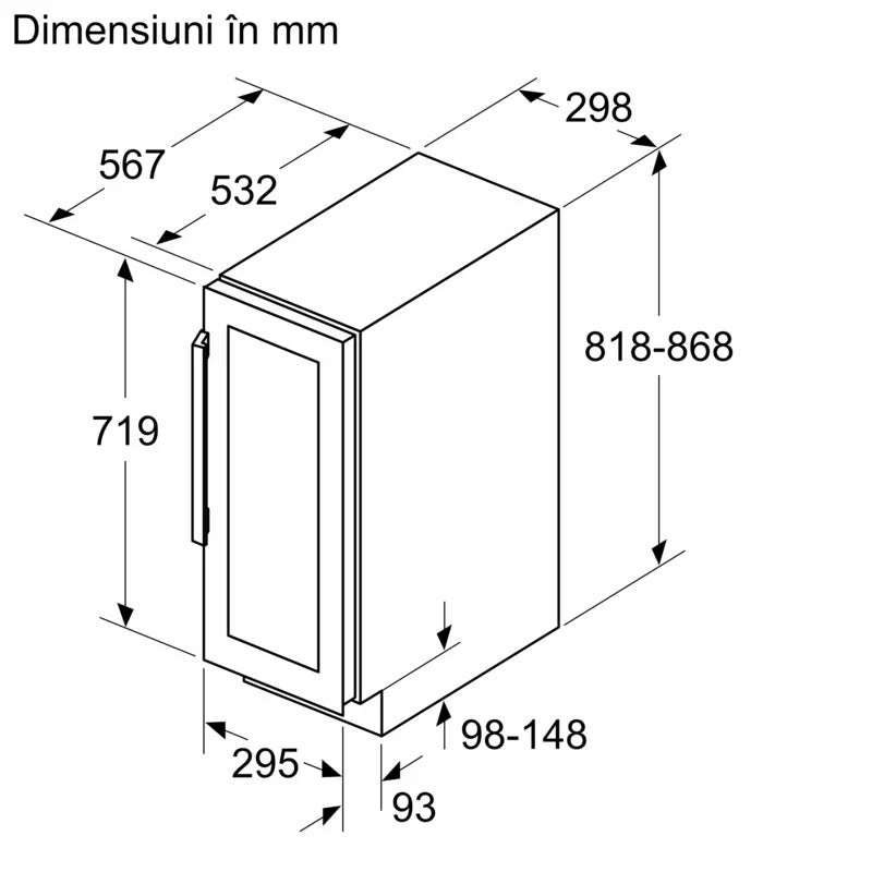 Seria 6 Răcitor de vin încorporabil 82 x 30 cm KUW20VHF0, Bosch