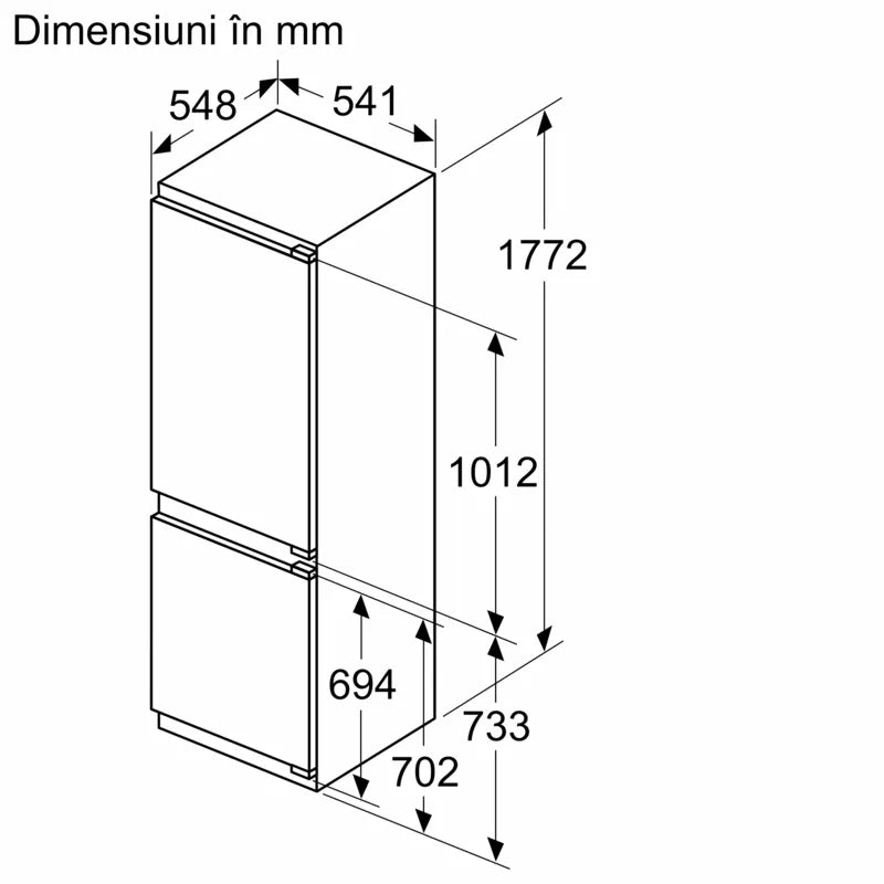 Seria 4 Combină frigorifică încorporabilă 177.2 x 54.1 cm flat hinge KIN86VFE0, Bosch