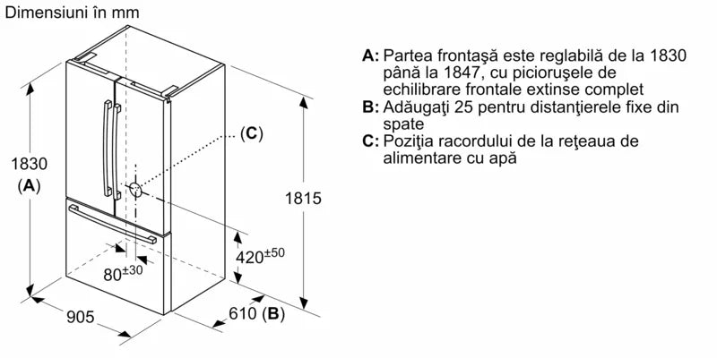 Seria 8 Combină frigorifică multi door 183 x 90.5 cm Anti-Amprentă KFF96PIEP, Bosch