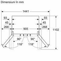 Seria 8 Combină frigorifică multi door 183 x 90.5 cm Anti-Amprentă KFF96PIEP, Bosch