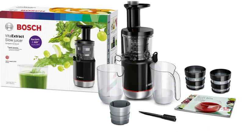 Storcator cu melc VitaExtract 150 W Black, Brushed stainless steel MESM731M, Bosch