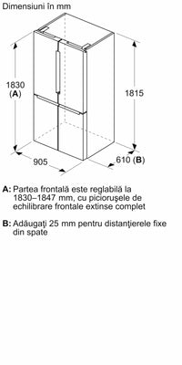 Serie | 4 Combină frigorifică MultiDoor 183 x 91 cm AntiAmprentă KFN96VPEA, Bosch