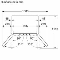 Serie | 4 Combină frigorifică MultiDoor 183 x 91 cm AntiAmprentă KFN96VPEA, Bosch