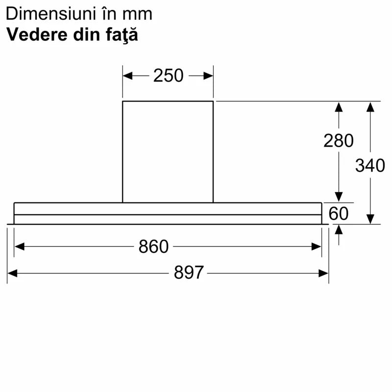 Seria 6 Hotă complet integrabilă 90 cm clear glass DBB97AM60, Bosch