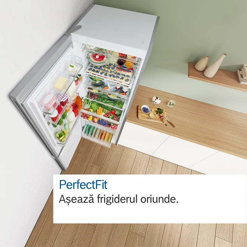 Seria 4 Combină frigorifică independentă 193 x 70 cm Oțel inoxidabil Anti-Amprentă KGN56XIDR, Bosch