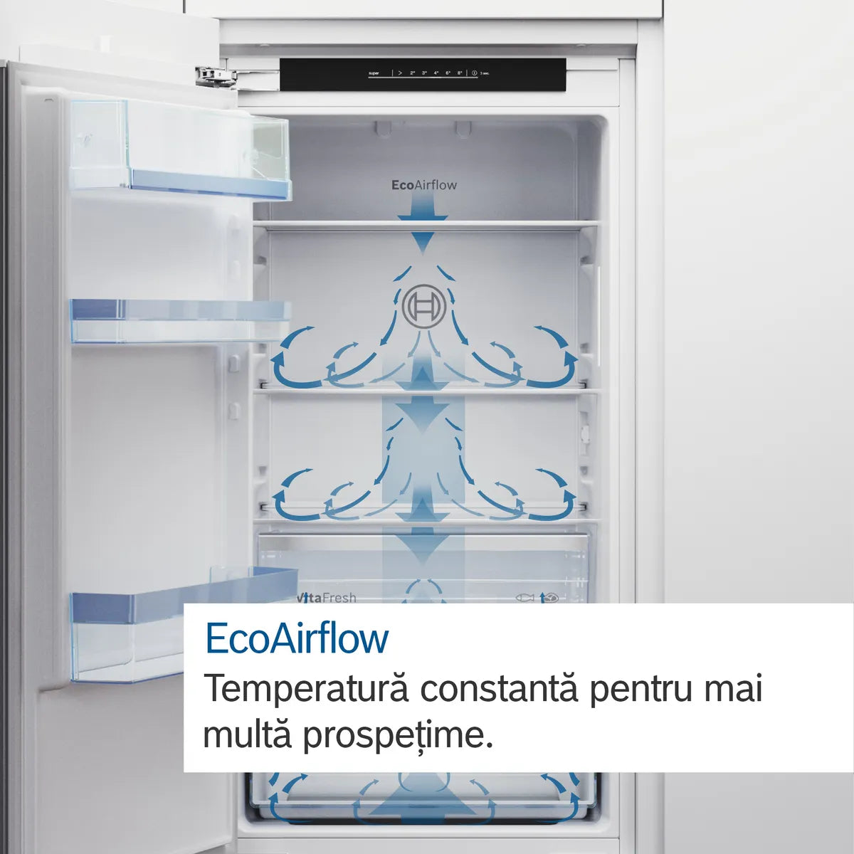 Seria 2 Combină frigorifică încorporabilă 177.2 x 54.1 cm Balama culisantă KIV86NSE0, Bosch