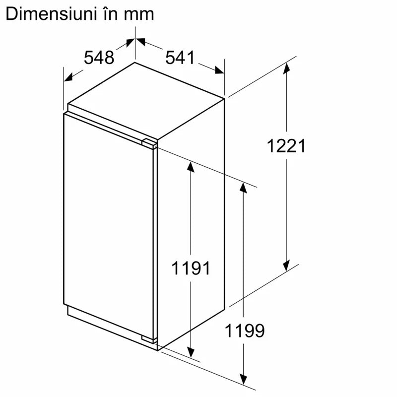Seria 4 Frigider încorporabil cu compartiment de congelare integrat 122.5 x 56 cm Balama plată KIL42VFE0, Bosch