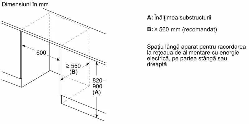 Seria 4 Frigider încorporabil sub blat 82 x 60 cm Balama plată KUR21VFE0, Bosch