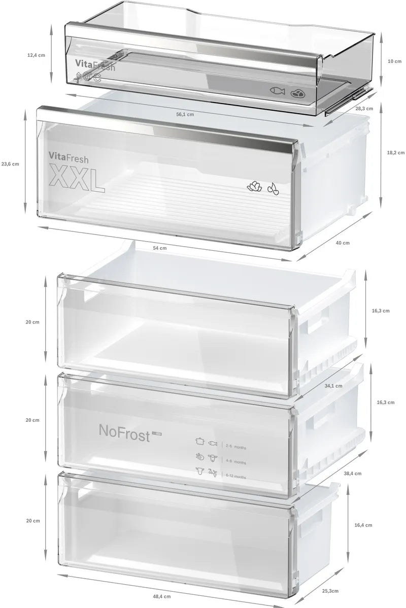 Seria 6 Combină frigorifică independentă 203 x 70 cm KGN49LBCF, Bosch