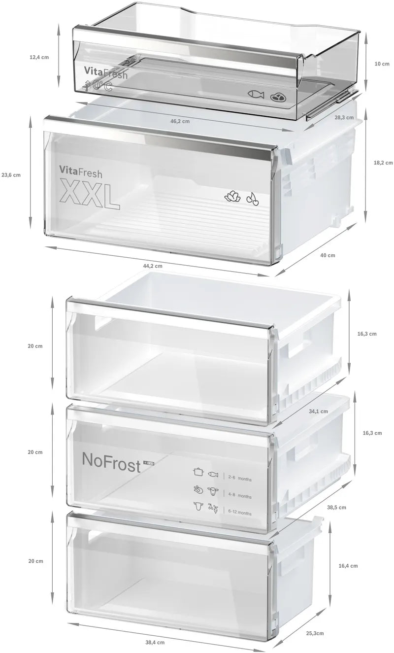 Seria 6 Combină frigorifică independentă 203 x 60 cm KGN39LBCF, Bosch