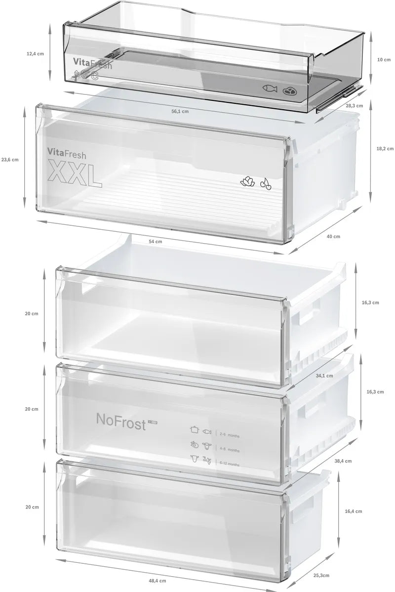 Seria 4 Combină frigorifică independentă 203 x 70 cm Oțel inoxidabil Anti-Amprentă negru KGN49OXBT, Bosch