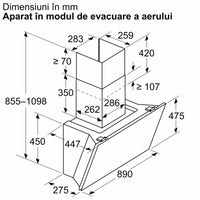 Hotă decorativă de perete 90 cm Flex Design D98IPT2Y5, Neff