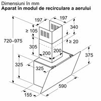 Seria 2 Hotă decorativă de perete 60 cm clear glass DWK65DK60, Bosch