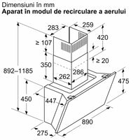 Hotă decorativă de perete 90 cm Flex Design D98IPT2Y5, Neff