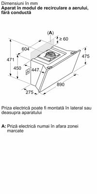Hotă decorativă de perete 90 cm Flex Design D98IPT2Y5, Neff